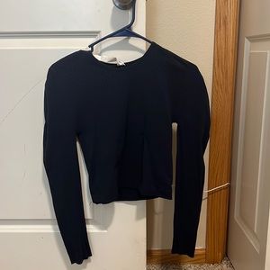 Fabletics long sleeve breathable navy workout shirt
